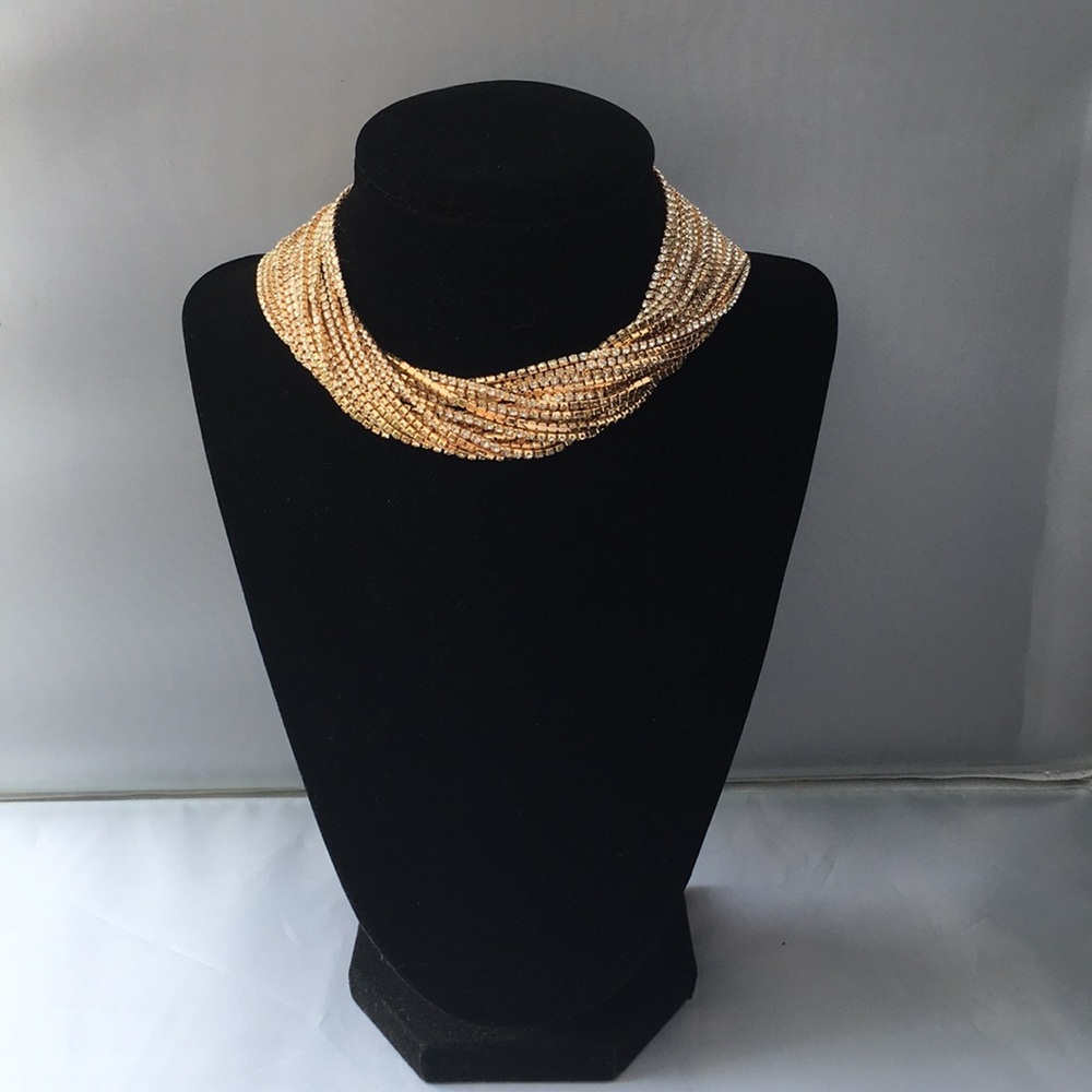 New! Gold Multilayer Statement Necklace - Picture 3 of 10